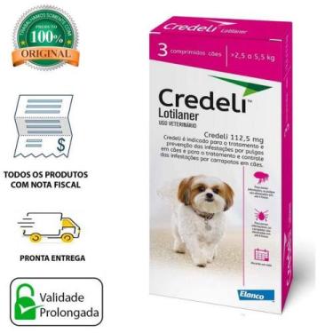 Imagem de Credeli Antipulgas E Carrpatos Rosa Para Cães De 2,5 A 5,5 Kg Com 3 Co