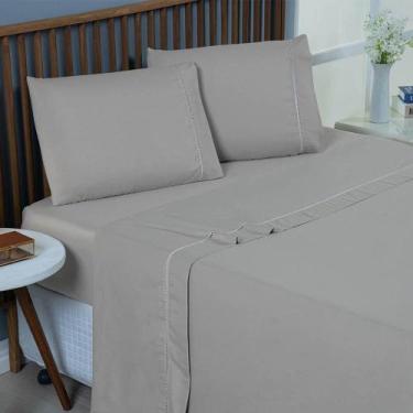 Imagem de Jogo De Lençol Bariloche Queen 4 Peças Micro Percal 400 Fios Ponto Pal