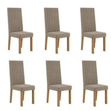 Imagem de Conjunto 6 Cadeiras para Sala de Jantar Laura Mel/Caramelo