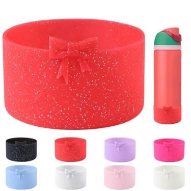 Imagem de DEWJDFSC Bota protetora de silicone compatível com Owala 947 ml, protetor de proteção inferior para garrafas de água de aço inoxidável FreeSip, Twist e Flip (vermelho)