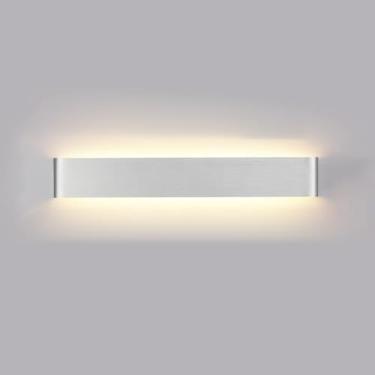 Imagem de Lâmpada De Parede De Tira De Metal De Alumínio Moderna Led Para Cima E Para Baixo Iluminação Arandelas De Parede Minimalistas Nórdicas Para Escada De Corredor De Cabeceira, Neutral Light, 48CM