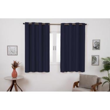Imagem de Cortina Blackout 2,20m x 1,30m Quarto Sala Blackout PVC corta a luz(Azul Marinho)