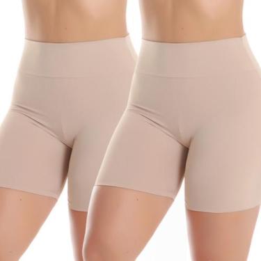 Imagem de KIT 2 Short Cós Alta Qualidade Segunda Pele Bermuda Anágua Liso Femini