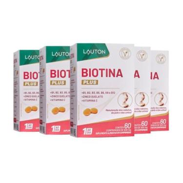Imagem de Kit 5x Biotina Plus com Vitaminas e Zinco 60 cápsulas Lauton - Lauton 