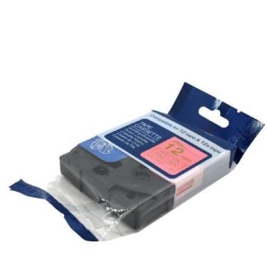 Imagem de Fita Cetim Compatível Brother Tz Tze RE34 Rosa Letra Dourada 12mm - Ge