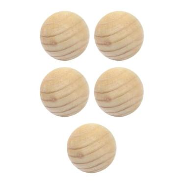Imagem de oshhni 5 peças de bolas de madeira para artesanato, esferas de madeira dura sem furos, 70 mm, acessório manual, esferas decorativas faça você mesmo, bolas de