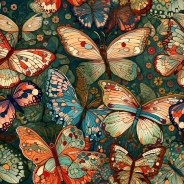 Imagem de COKCOKR Papel de parede colorido borboleta, papel de parede removível autoadesivo 45 x 599 cm, à prova d'água, papel de parede de vinil decorativo para quarto, sala de estar