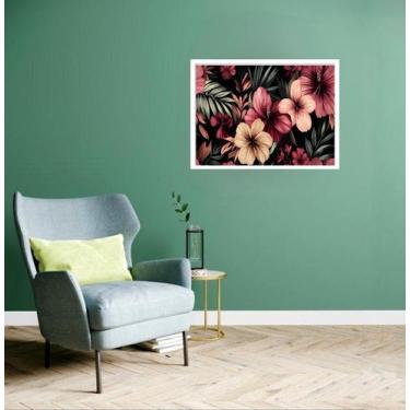 Imagem de Quadro Decorativo Floral Tropical - 50x70cm - Quadros On-line, Moldura