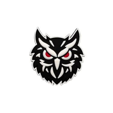 Imagem de Ruoming 1 Patch de moral de PVC de coruja tática de PVC, que brilha no escuro, fecho de gancho, 6,5 x 6 cm (branco)