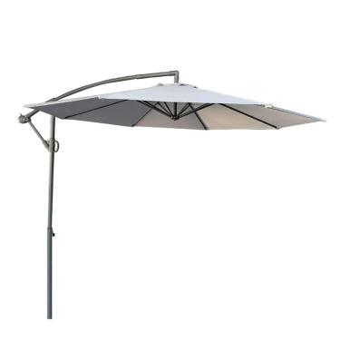 Imagem de Ombrelone Lateral Tahiti Bahamas Fratini 300 cm (largura) sem Base em Alumínio Cinza Capa Poliéster