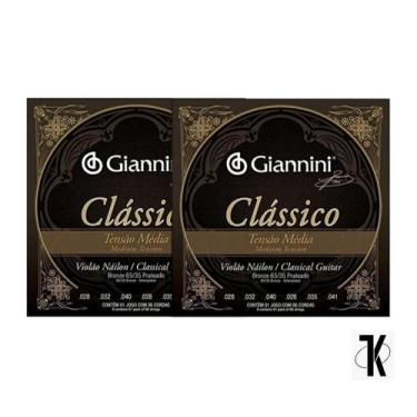 Imagem de kit/ c/2 Encordoamentos Para Violão GENWPM Série Clássico Nylon Média 