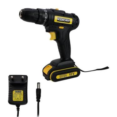 Imagem de Parafusadeira Furadeira Elétrica A Bateria 12v com Maleta - KOKAY, SC-