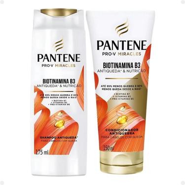 Imagem de Kit Pantene Biotinamina B3 Antiqueda e Nutrição: Shampoo 175ml e Condicionador 150ml