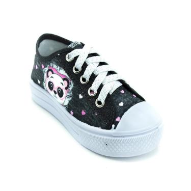 Imagem de Tênis Infantil Menina Ortobessa Panda - Preto-Feminino