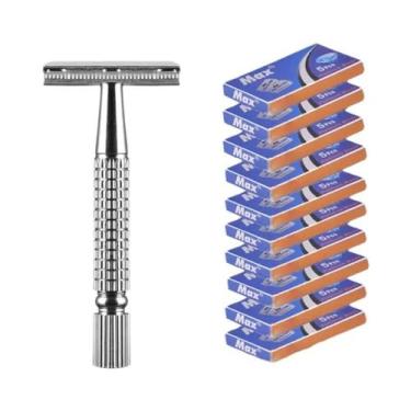 Imagem de Navalha De Segurança Masculina 2024 Com Cabo Ajustado E 5 Lâminas Dupl