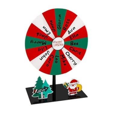 Imagem de Rrlihjgu Roda De Prémios De Natal - Roda Giratória De Jogo Para Prémios Com Suporte,Brinquedo de Mesa Portátil para Jogos em Família, Sala de Aula, Casa, Educação, Eventos, Carnavais, Festas e Feiras