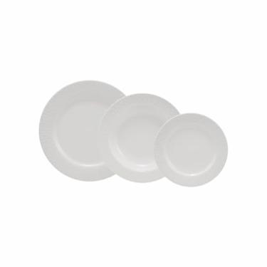 Imagem de Serviço de Baixela 18 Peças em Porcelana, Modelo Aspen, Redondo com Relevo, Porcelana Schmidt