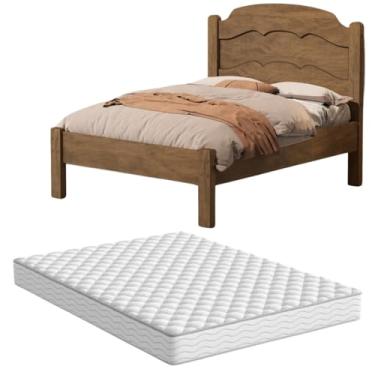 Imagem de Cama Casal Laís com Colchão D33 Conforto Durabilidade e Praticidade em um Só Produto para quem Busca uma Boa Noite de Sono (Castanho)