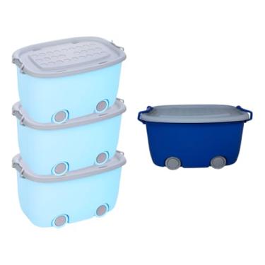 Imagem de Organizador Infantil Lego Livros Carrinhos Azul 3m E 1p