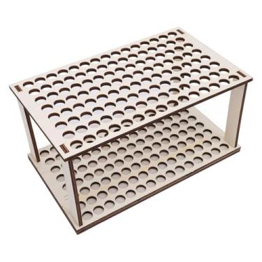 Imagem de Zhjvihx Organizador do Pincel de Maquiagem, Porta -lápis de Armazenamento Multi Orifícios Estrutura de Madeira Multifuncional Fácil de Montar para Salão para o Cargo (Tipo A.)