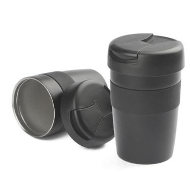Imagem de Copo Térmico com Tampa para 400ml All Black Coffee Time - Desembrulha