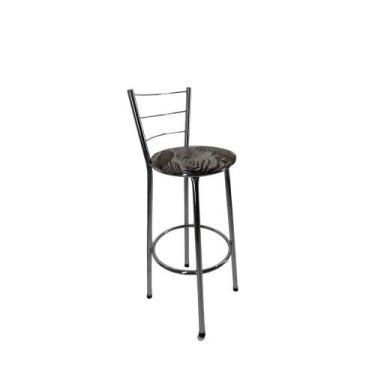 Imagem de Kit banqueta alta cromada cozinha gourmet americana bar - FortMix