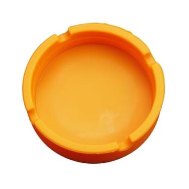 Imagem de Cinzeiros portáteis, 1 peça de cinzeiro quadrado colorido redondo de silicone para sala de estar, quarto, mesa (laranja)