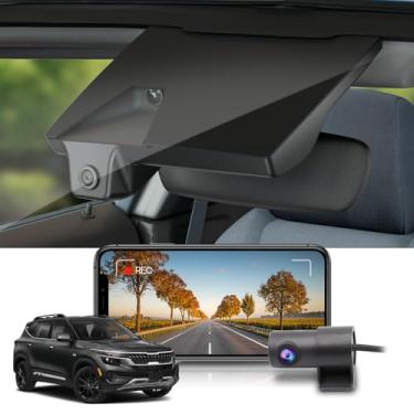 Imagem de Fitcamx Frontal 2K+Traseira 1080P Dash Cam Adequado para Kia Seltos 2021-2025 S LX EX SX DCT Turbo (No#Q5000), OEM Estilo, Dual HD, Integrado WiFi&APP, Loop Gravação, G-Sensor, Fácil de Usar, 64GB
