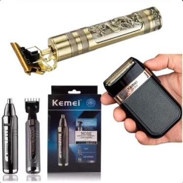 Imagem de Kemei Kit Completo: Cortador de Cabelo, Aparador e Barbeador - LIPPIN