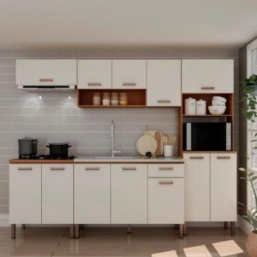 Imagem de Armário Cozinha Genialflex Comp. Essência Freijó White Laca