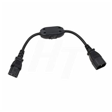 Imagem de HangTon Cabo de alimentação IEC320 C13 C14 com interruptor para pedaleira de guitarra, monitor UPS, computador, 125V/10A 250V/6A 35 cm