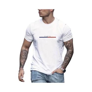 Imagem de Camiseta com capuz com estampa de Paris para homens casual outono inve