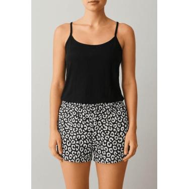 Imagem de Pijama Alcinha Feminino Adulto Verão - Caedu, Preto, M