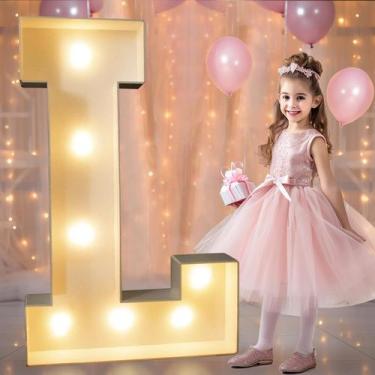 Imagem de Marquee Light Up Letters Pooqla 90 cm LED branco quente letra L