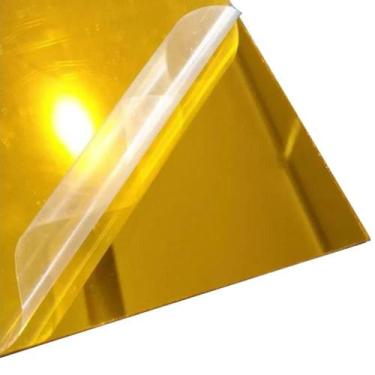Imagem de Placa de Acrílico Espelhado Prata e Dourado 100x50cm 2mm - COMERCIAL  