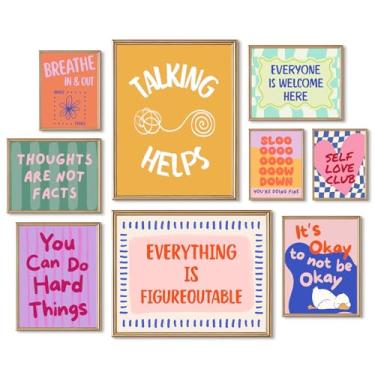 Imagem de Arte de parede de saúde mental infantil Psicologia pôster em tela terapia escritório decoração de parede impressões inspiradoras imagens motivacionais afirmações arte conselheiro pintura para sala de