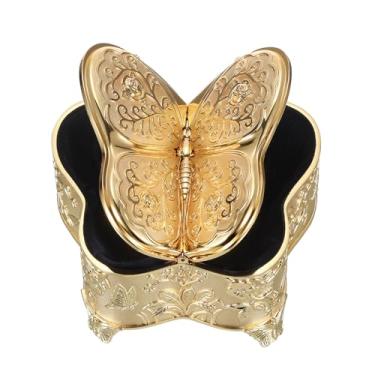 Imagem de Hipiwe Caixa de joias decorativa de metal baú do tesouro para anéis, colares, brincos, suporte de armazenamento de ouro vintage