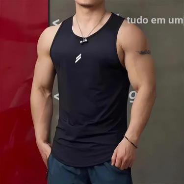 Imagem de Camiseta Regata Masculina De Secagem Rápida Em Malha Para Verão Casual