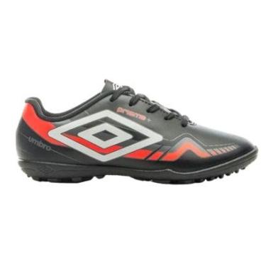 Imagem de Chuteira Society Umbro Prisma+ 36 Infantil - Preto e Laranja-Masculino