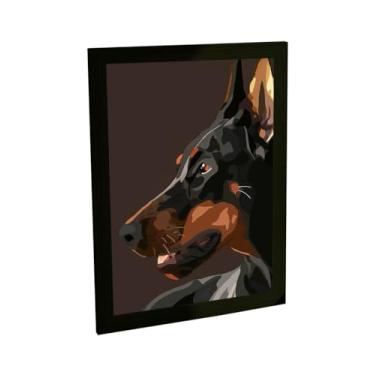 Imagem de Quadro Decorativo Cachorro Dobermann Ilustração Decoração Poster Quarto Sala