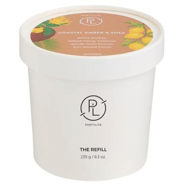 Imagem de PartyLite Recarga de vela perfumada de âmbar e karité, notas de flor de ilang-ilang, citron e coco, vela de aromaterapia de 100 ml, até 40 horas de fragrância luxuosa, cera de soja premium sustentável