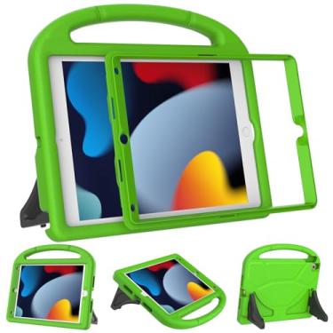 Imagem de VICVOL Capa infantil para iPad 9ª/8ª/7ª geração (10,2 polegadas 2021/2020/2019), capa protetora à prova de choque com protetor de tela integrado e alça portátil, verde