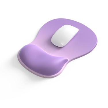 Imagem de Mousepad ergonômico para escritório com suporte de pulso, mouse pad de gel confortável com descanso de pulso, design côncavo médio, tapete de mouse para alívio da dor para trabalhar, estudar e jogar