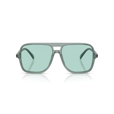 Imagem de Emporio Armani Óculos de sol masculino EA4252U com ajuste universal, opalina brilhante/azul claro, 57 mm, Opalina brilhante azul claro/azul-claro, 57 mm