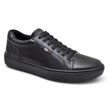 Imagem de Tênis Casual Masculino em Couro Preto Sapatenis Confortável (Black, BR, Adulto, Numérico, 43)