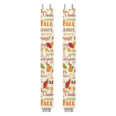 Imagem de Conjunto de 2 capas de maçaneta de porta de geladeira coloridas de folhas de bordo laváveis, protetor de decoração para geladeira, micro-ondas, máquina de lavar louça, forno, manter longe manchas de alimentos, óleo