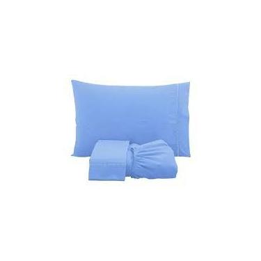 Imagem de Jogo de Cama Lençol Casal 3 Peças 100% Algodão Percal 200 Fios - gaby 