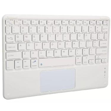 Imagem de Kit Teclado e Mouse Touchpad para Tablet Bluetooth Recarregável Branco
