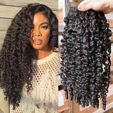 Imagem de Pacotes de cabelo YMS 3C4A Burmese Curly 16 18 20 polegadas 16A 3 paco