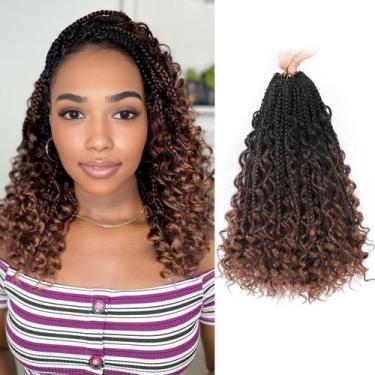 Imagem de Goddess Box Braids Crochet Hair Yewell Boho Curly 30 cm 9 unidades